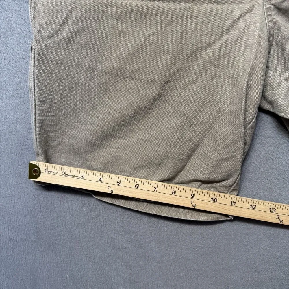 Columbia Mens 34 Carpenter Cargo Shorts Beige Canvas 9” Inseam Utility Hiking